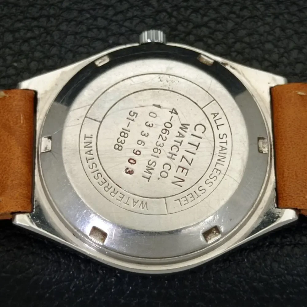 Vintage 1973 Citizen Automatic Mens Silver Watch W/daydate & Gold accents